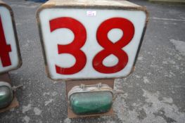 Vintage Fish Auction Electronic Number Sign - No. 38