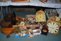 Quantity of Vintage Clock Parts, Spares, and Tools