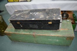 2x Wooden Military Trunks