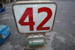 Vintage Fish Auction Electronic Number Sign - No. 42