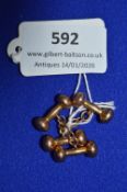 Pair of 9ct Gold Dumbbell Cufflinks ~4.6g