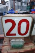 Vintage Fish Auction Electronic Number Sign - No. 20