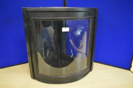 Black Painted Glass Display Corner Cabinet