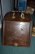 Victorian Carved Pine Coal Box