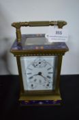 Brass and Enamel Carriage Clock