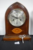 Victorian Inlaid Arched Mantel Clock