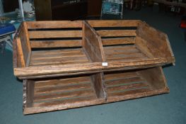 2x Stacking Pine Double Storage Racks