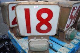 Vintage Fish Auction Electronic Number Sign - No. 18