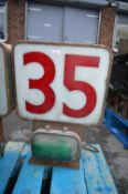 Vintage Fish Auction Electronic Number Sign - No. 35