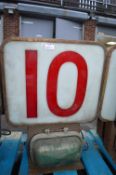Vintage Fish Auction Electronic Number Sign - No. 10