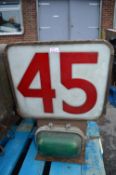 Vintage Fish Auction Electronic Number Sign - No. 45