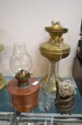 Brass Oil Lamp plus Copper Lamp and Parts