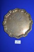 Small Silver Wedding Present Hallmarked Silver Tray - Sheffield 1953, ~291g