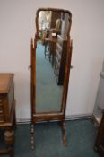 Mahogany Framed Cheval Mirror