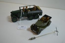 CJB Military Model 1:32 Scale Diecast Armoured Truck, plus Radio Car (AF)
