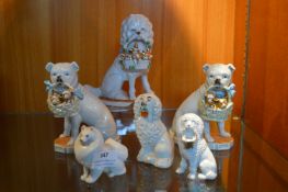Victorian Staffordshire Pottery Dogs etc.