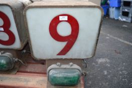 Vintage Fish Auction Electronic Number Sign - No. 9