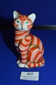 Royal Crown Derby Cat Paperweight with Gold Seal