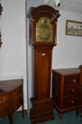 Heavy Solid Mahogany Long Case Clock by Richard Smith of Newport with Brass Face