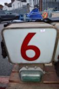 Vintage Fish Auction Electronic Number Sign - No. 6