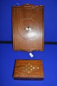 Edwardian Marquetry Inlaid Tray, and a Brass Inlaid Box
