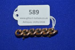 9ct Gold Linked Chain Bar Brooch ~7g gross