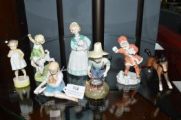 4x Royal Doulton Figurine plus Beswick and Worcester