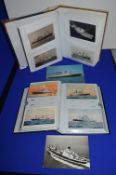 2x Albums of Vintage Shipping Postcards Including Elleman Lines, White Star, etc.
