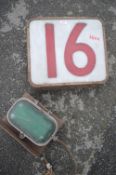 Vintage Fish Auction Electronic Number Sign - No. 16 (AF)