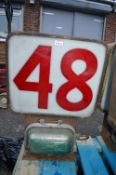 Vintage Fish Auction Electronic Number Sign - No. 48