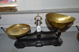Vintage Cast Iron & Brass Balance Scales