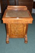 Victorian Walnut Davenport with Inlaid Leather Top