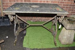 Cast Iron Table Support with Composite Stone Top