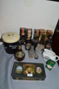 Vintage Pub Collectibles Including North Country Beers, Spirits, and an Ice Bucket