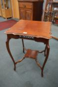 Victorian Mahogany Occasional Table with Fretwork Frees