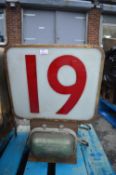 Vintage Fish Auction Electronic Number Sign - No. 19