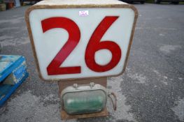 Vintage Fish Auction Electronic Number Sign - No. 26