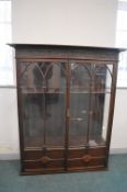 Victorian Mahogany Display Cabinet with Arched Panel Doors