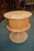 Retro Light Oak Octagonal Sewing Box with Distressed Varnish