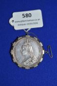 Queen Victoria 1889 Silver Crown with Detachable Sterling Silver Brooch Mount (35g total silver
