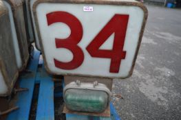 Vintage Fish Auction Electronic Number Sign - No. 34