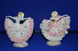 Pair of Continental Porcelain Dancing Ladies