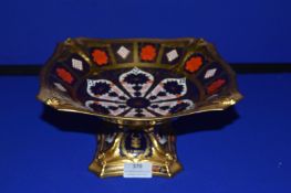 Royal Crown Derby Comport with Nottingham Forrest FC Signed Cartouche with L.V. Lloyd