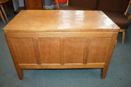 Rabbitman Panelled Oak Pegged Chest with Adzed Finish