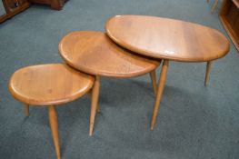 Ercol Nest of Three Pebble Tables