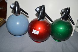 Set of Three Vintage Sparklets Globemaster Soda Siphons