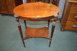 Victorian Oval Mahogany Occasional Table with Shell Design Finials