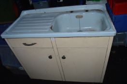 1950’s Kitchen Unit with Enamelled Sink and Metal Cabinets