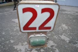 Vintage Fish Auction Electronic Number Sign - No. 22