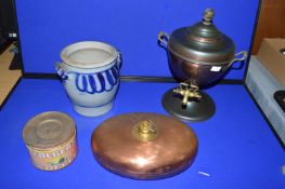 Copper Samovar, Hot Water Bottle, Pottery Jar, etc.